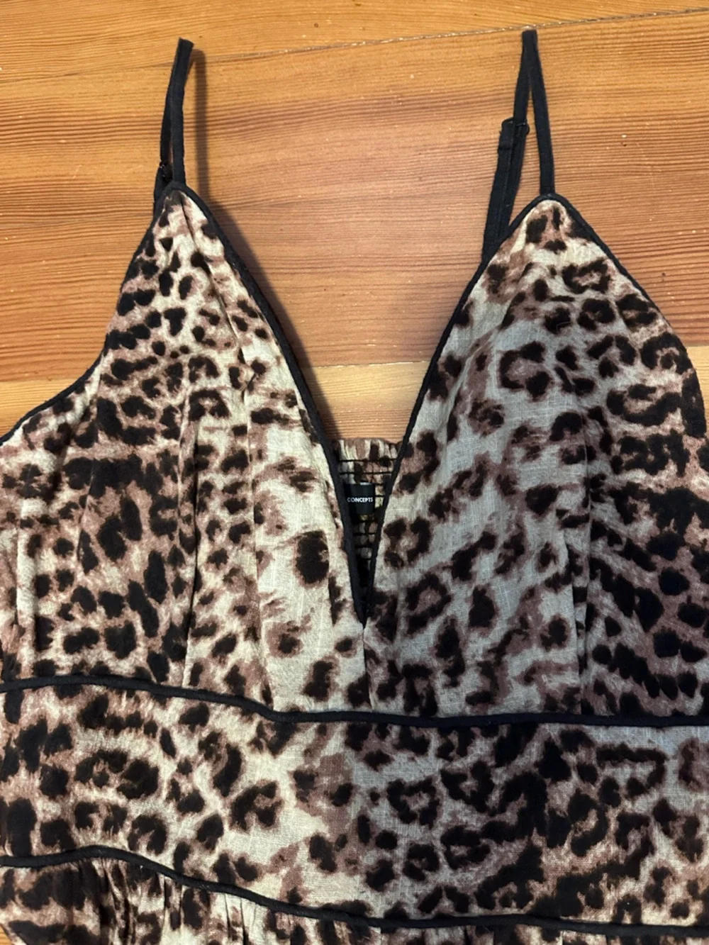INC International Concepts Leopard-Print Wide-Leg Jumpsuit - Tan & Black - Picture 5 of 7